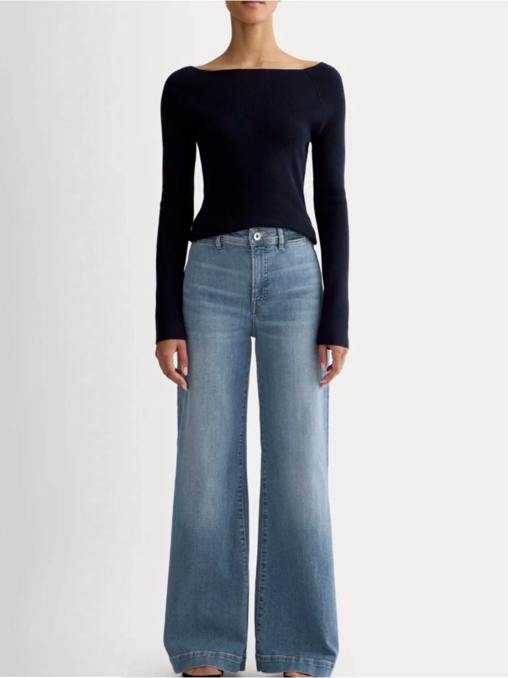 Everlane EUC High-Key Jean Wide Leg High-Rise Light Blue Size 27